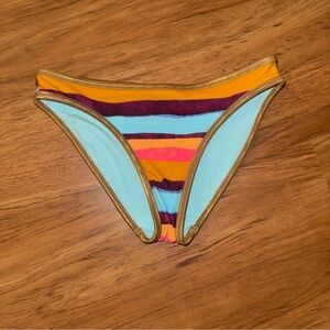 Aerie Light Blue Bikini Bottom with Gold Trim